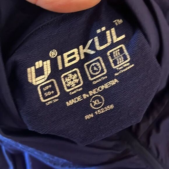 Ibkul Navy Blue 1/2 Zip Mock Neck Pullover, size XL - Picture 6 of 8